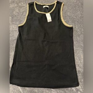 Maurices Black Tank Top with Tan Stitching